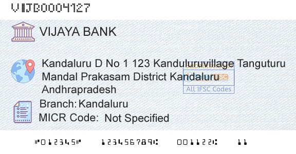 Vijaya Bank KandaluruBranch 