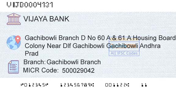Vijaya Bank Gachibowli BranchBranch 