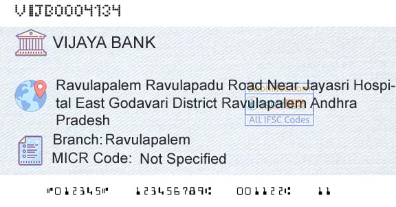 Vijaya Bank RavulapalemBranch 