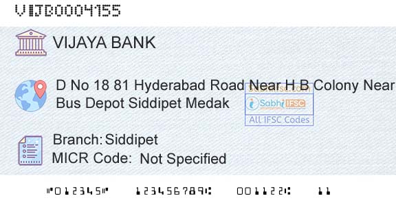 Vijaya Bank SiddipetBranch 