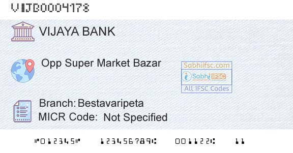 Vijaya Bank BestavaripetaBranch 