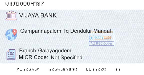 Vijaya Bank GalayagudemBranch 