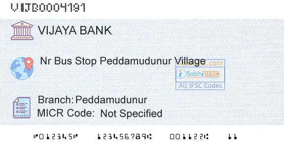Vijaya Bank PeddamudunurBranch 