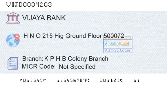 Vijaya Bank K P H B Colony BranchBranch 