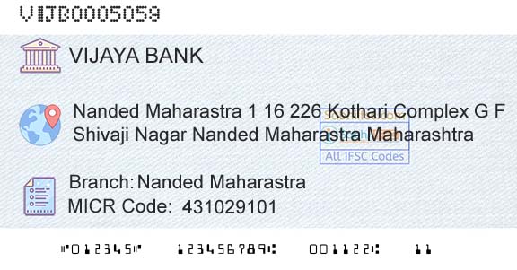 Vijaya Bank Nanded MaharastraBranch 