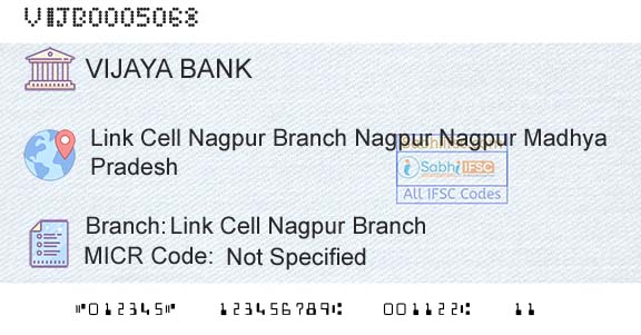 Vijaya Bank Link Cell Nagpur BranchBranch 