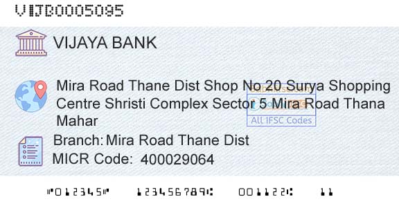 Vijaya Bank Mira Road Thane DistBranch 