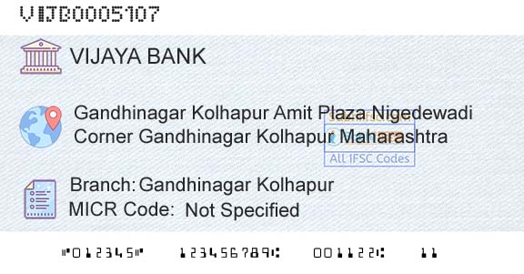 Vijaya Bank Gandhinagar KolhapurBranch 