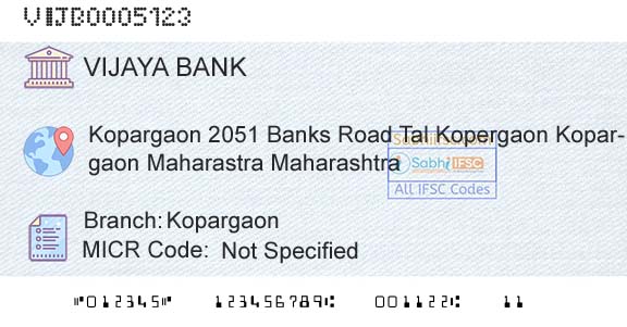 Vijaya Bank KopargaonBranch 