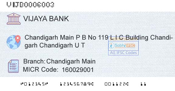 Vijaya Bank Chandigarh MainBranch 