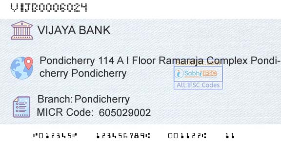 Vijaya Bank PondicherryBranch 