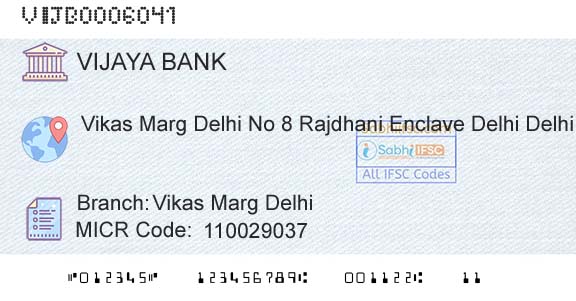 Vijaya Bank Vikas Marg DelhiBranch 