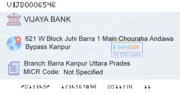 Vijaya Bank Barra Kanpur Uttara PradesBranch 