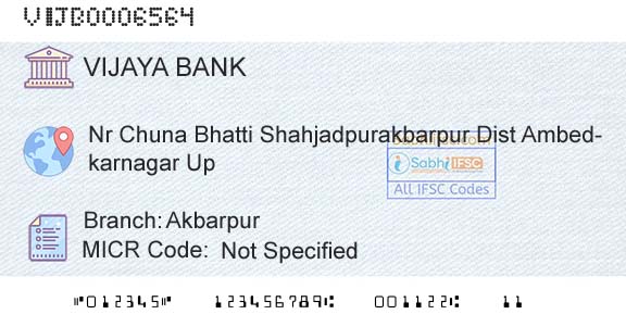 Vijaya Bank AkbarpurBranch 