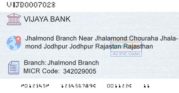 Vijaya Bank Jhalmond BranchBranch 