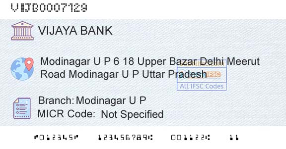 Vijaya Bank Modinagar U PBranch 