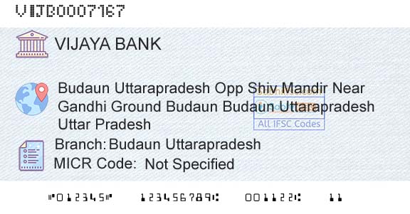 Vijaya Bank Budaun UttarapradeshBranch 