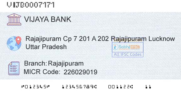 Vijaya Bank RajajipuramBranch 