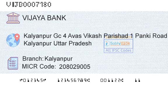 Vijaya Bank KalyanpurBranch 