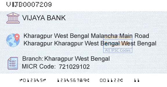 Vijaya Bank Kharagpur West BengalBranch 