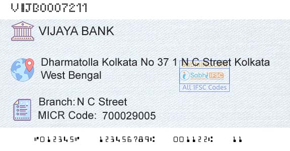 Vijaya Bank N C StreetBranch 