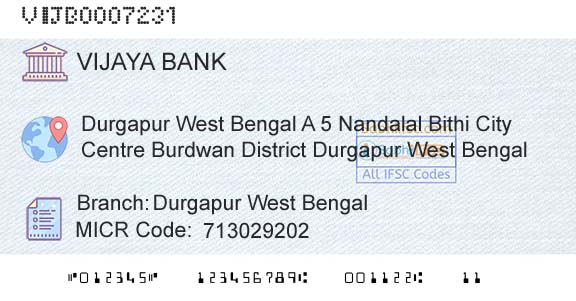 Vijaya Bank Durgapur West BengalBranch 