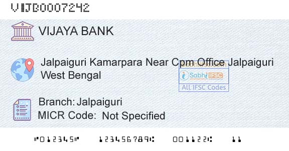 Vijaya Bank JalpaiguriBranch 