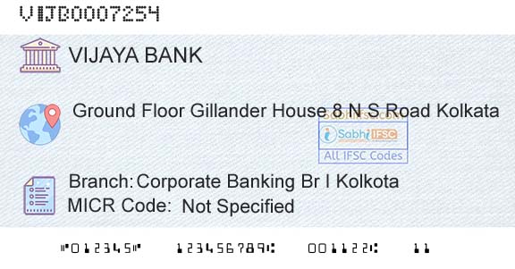 Vijaya Bank Corporate Banking Br I KolkotaBranch 