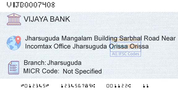 Vijaya Bank JharsugudaBranch 