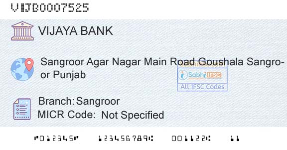 Vijaya Bank SangroorBranch 