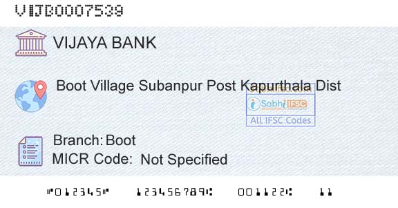 Vijaya Bank BootBranch 
