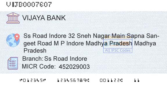 Vijaya Bank Ss Road IndoreBranch 