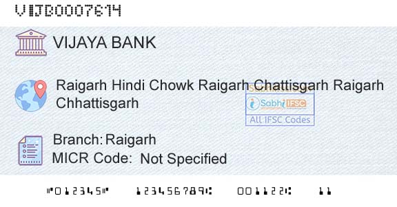 Vijaya Bank RaigarhBranch 