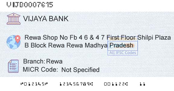 Vijaya Bank RewaBranch 