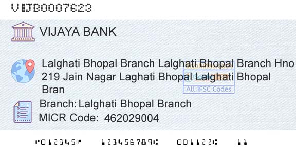 Vijaya Bank Lalghati Bhopal BranchBranch 