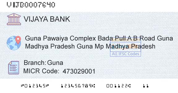 Vijaya Bank GunaBranch 