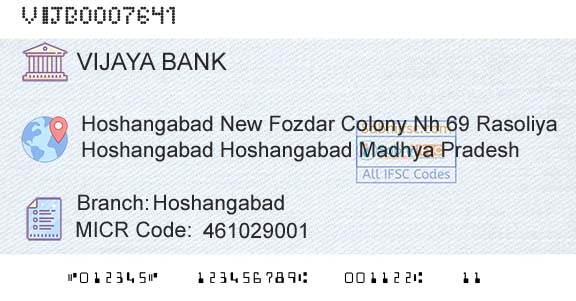 Vijaya Bank HoshangabadBranch 