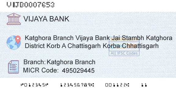 Vijaya Bank Katghora BranchBranch 