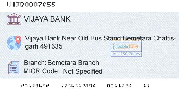 Vijaya Bank Bemetara BranchBranch 