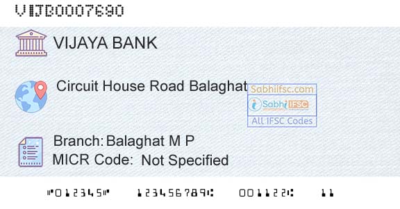 Vijaya Bank Balaghat M P Branch 