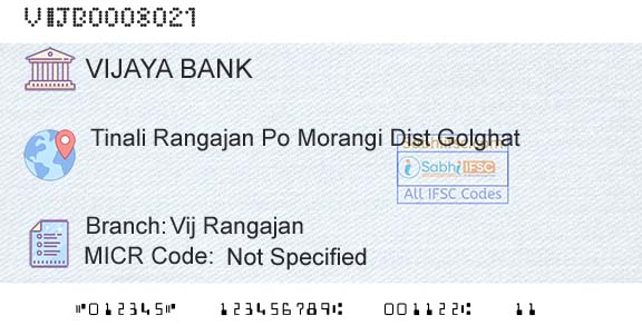 Vijaya Bank Vij RangajanBranch 
