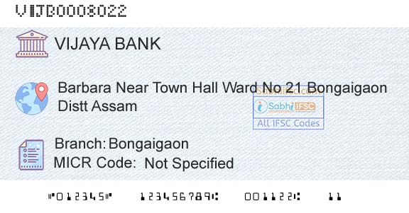 Vijaya Bank BongaigaonBranch 