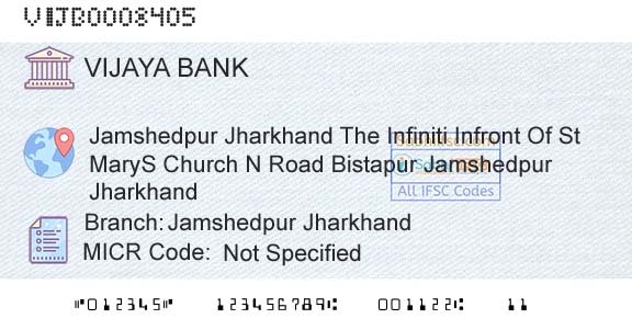 Vijaya Bank Jamshedpur JharkhandBranch 