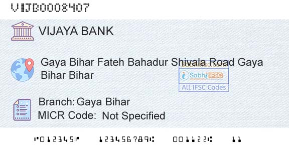 Vijaya Bank Gaya BiharBranch 