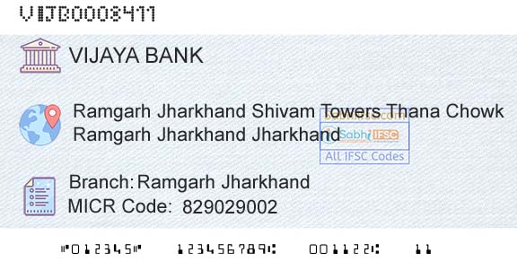 Vijaya Bank Ramgarh JharkhandBranch 