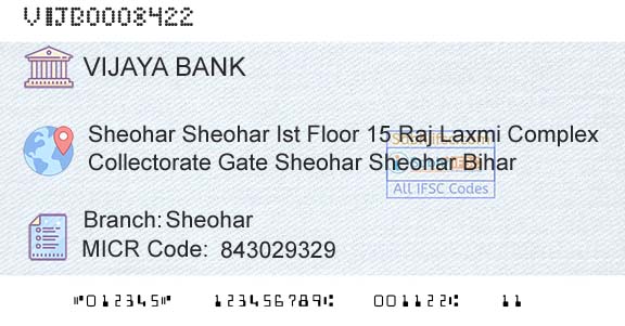 Vijaya Bank SheoharBranch 