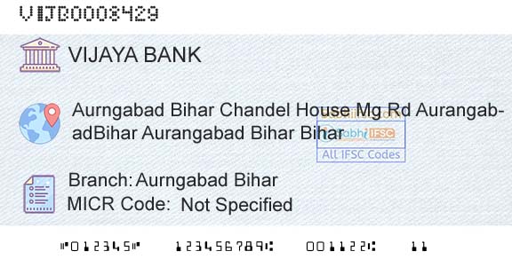 Vijaya Bank Aurngabad BiharBranch 