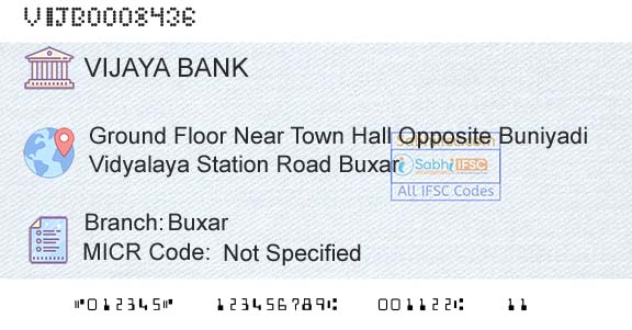 Vijaya Bank BuxarBranch 