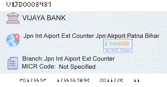 Vijaya Bank Jpn Int Aiport Ext CounterBranch 