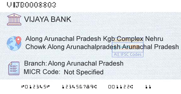 Vijaya Bank Along Arunachal PradeshBranch 